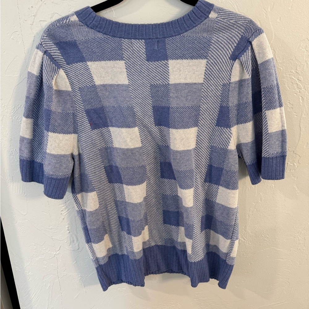Target Checked Style Short Sleeve Sweater size 1X